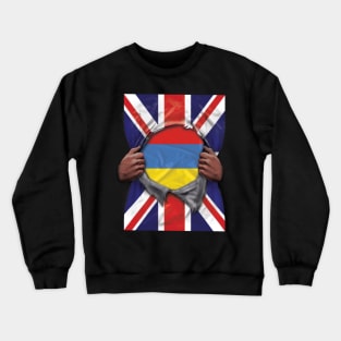 Armenia Flag Great Britain Flag Ripped - Gift for Armenian From Armenia Crewneck Sweatshirt